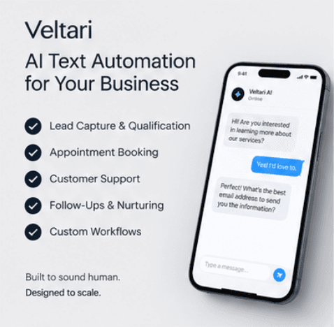 What a Veltari AI text employee handles